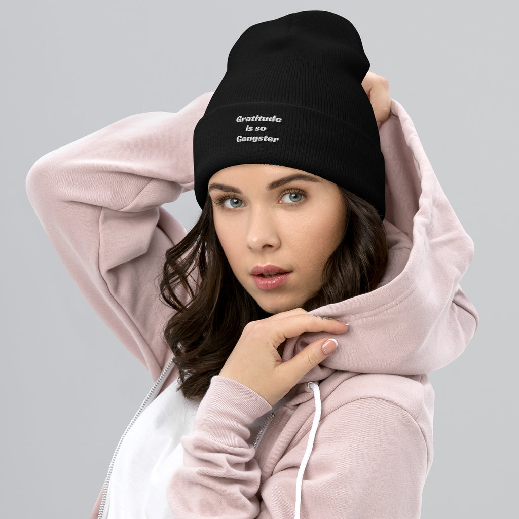 Gratitude is so Gangster Cuffed Beanie